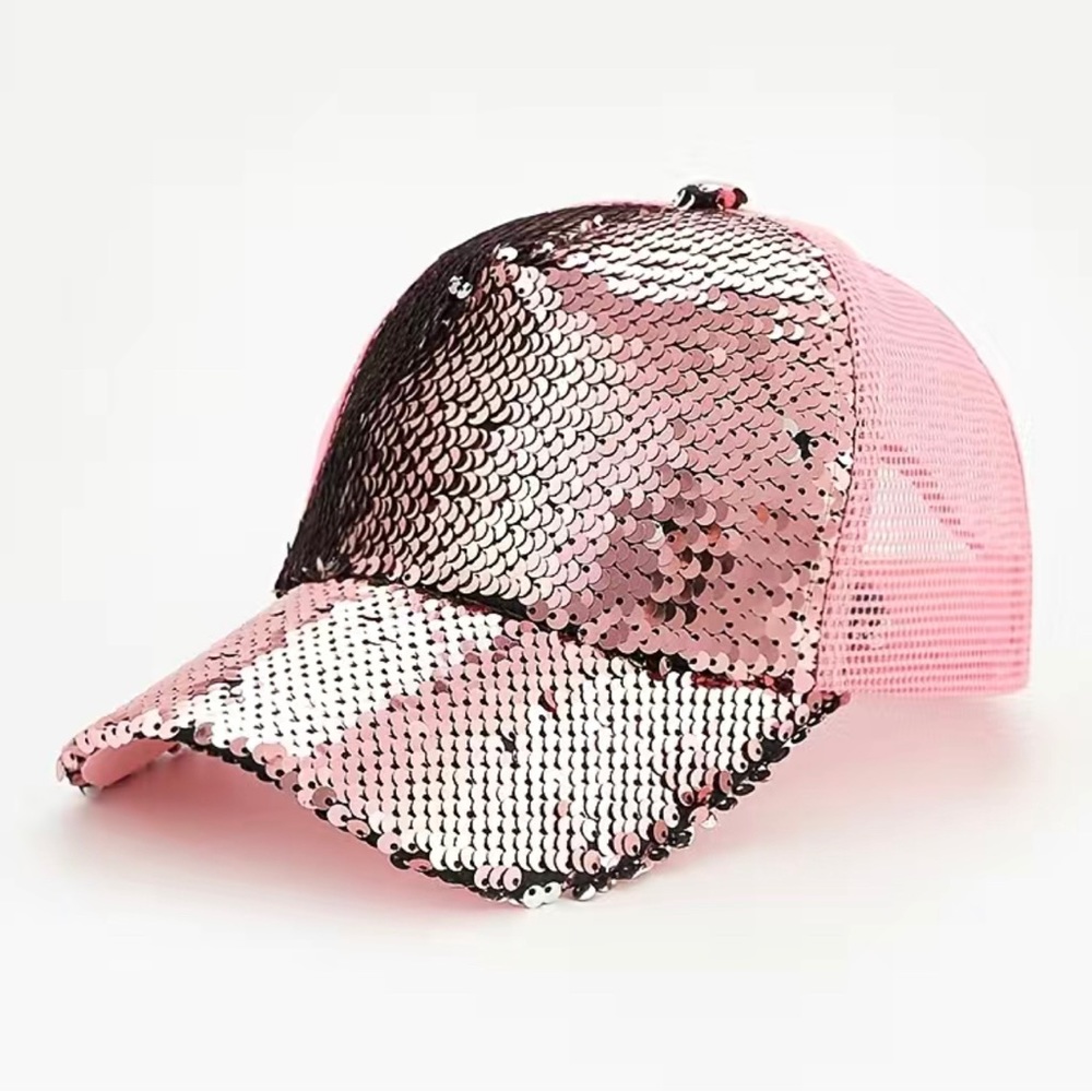 New💗 pink sequin baseball hat.